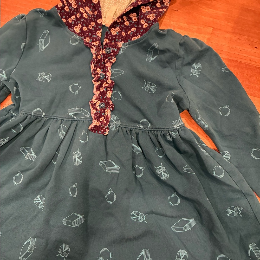 Matilda Jane Teal Dress with Floral Hood - Picture 2 of 8